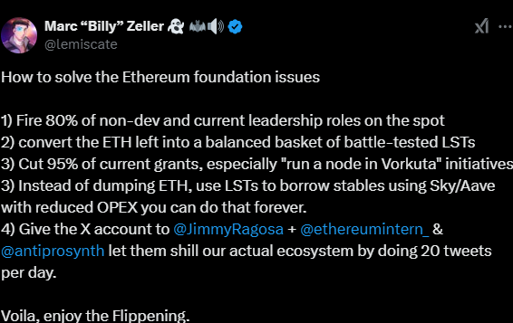 Marc Zeller'dan Ethereum Ekibine Sert Eleştiriler