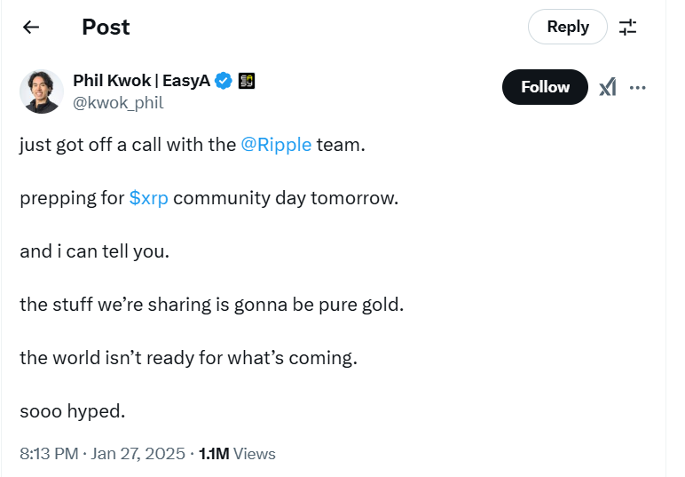 EasyA’nın Kurucu Ortağı Phil Kwok’tan Ripple ve XRP Topluluğuna Önemli Açıklamalar