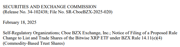 ABD’nin düzenleyici kurumlarından SEC, Bitwise’ın XRP temalı borsa yatırım fonu (ETF) başvurusu üzerinde inceleme sürecine başladı. Bu adım, Bitwise’ı SEC tarafından onay alan üçüncü şirket konumuna getirirken, piyasa analistleri SEC’in bu tür başvuruları onaylama olasılığının oldukça yüksek olduğunu öngörüyor.