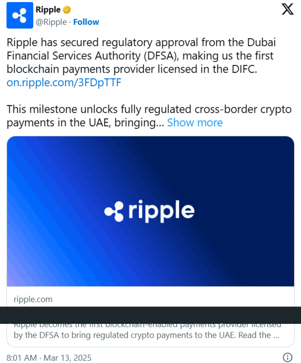 Ripple’ın Dubai’deki yeni lisansı ve bu gelişmenin etkileri